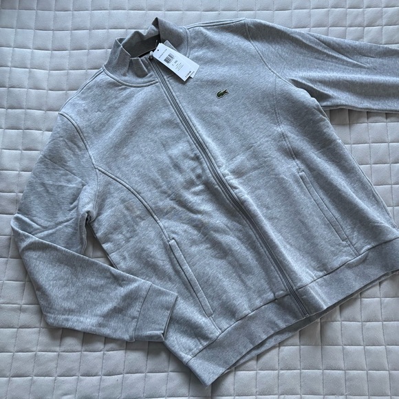 Lacoste Men’s Light Gray Zip-Up Hoodie